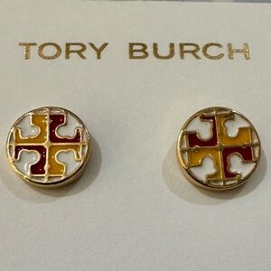NWOT TORY BURCH - Enamel Logo Stud Earrings